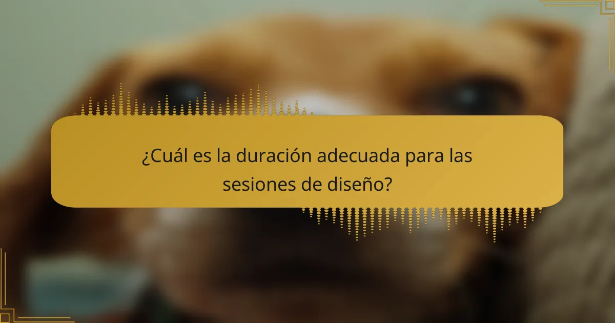 ¿Cuál es la duración adecuada para las sesiones de diseño?