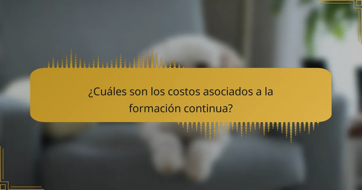 ¿Cuáles son los costos asociados a la formación continua?