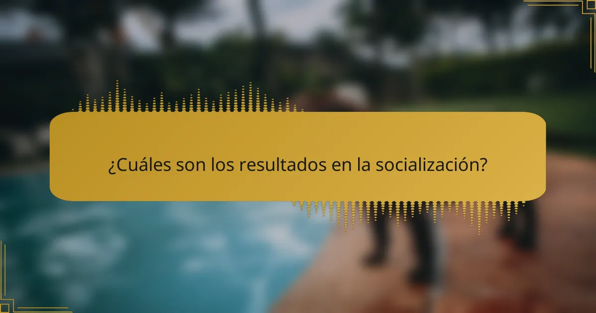 ¿Cuáles son los resultados en la socialización?