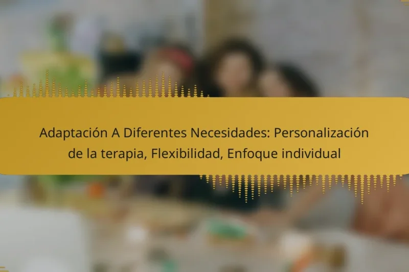 Adaptación A Diferentes Necesidades: Personalización de la terapia, Flexibilidad, Enfoque individual