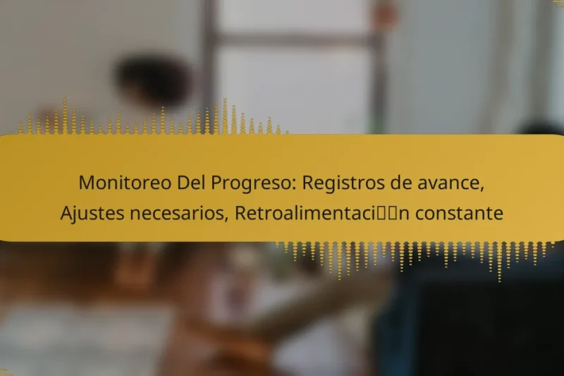 Monitoreo Del Progreso: Registros de avance, Ajustes necesarios, Retroalimentación constante