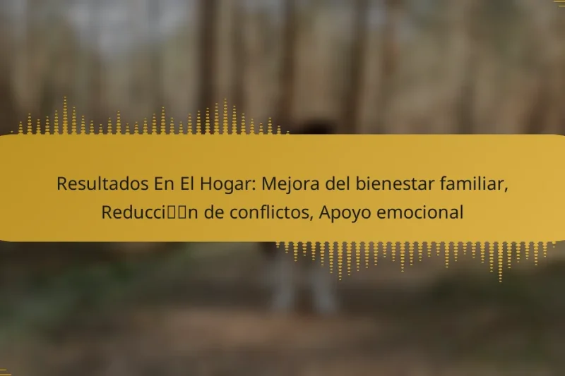 Resultados En El Hogar: Mejora del bienestar familiar, Reducción de conflictos, Apoyo emocional