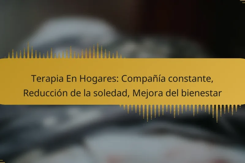 Terapia En Hogares: Compañía constante, Reducción de la soledad, Mejora del bienestar