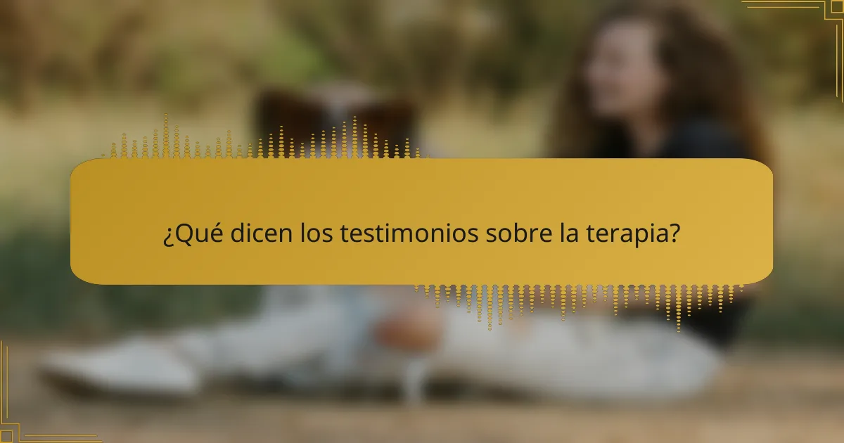 ¿Qué dicen los testimonios sobre la terapia?